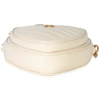 Gucci Creme Matelasse Calfskin Diagonal Mini Interlocking G Heart Bag Handbag stamp