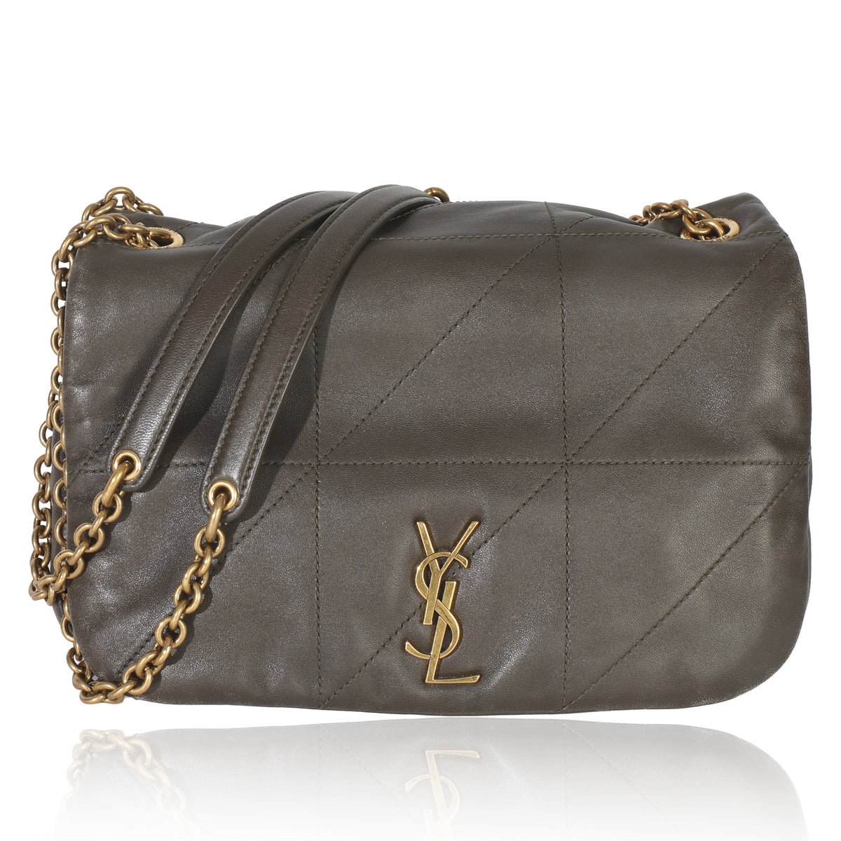 Olive Lambskin Matelasse Monogram Small Jamie 4.3
