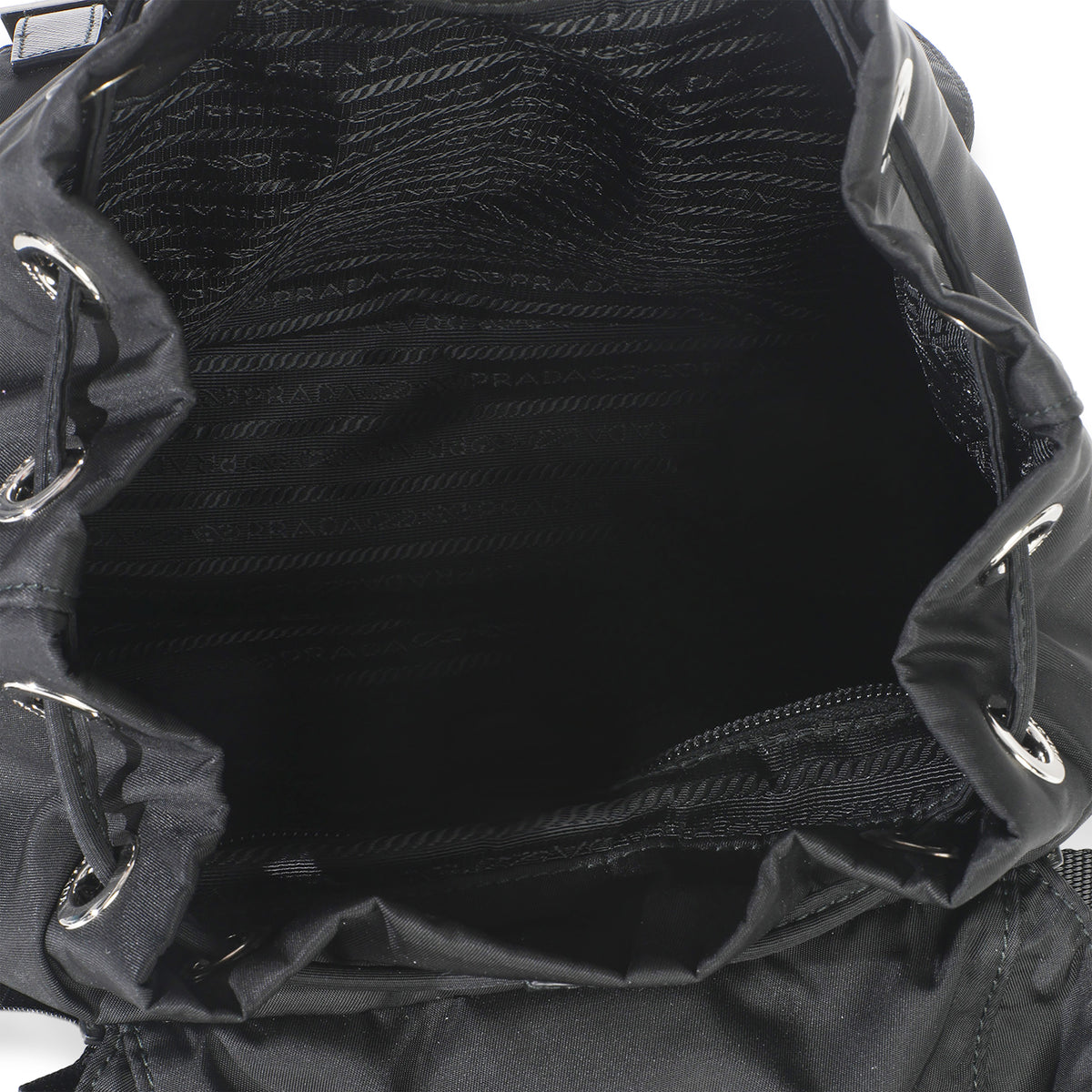 Prada Black Re Nylon Small Drawstring Backpack Handbag ad1