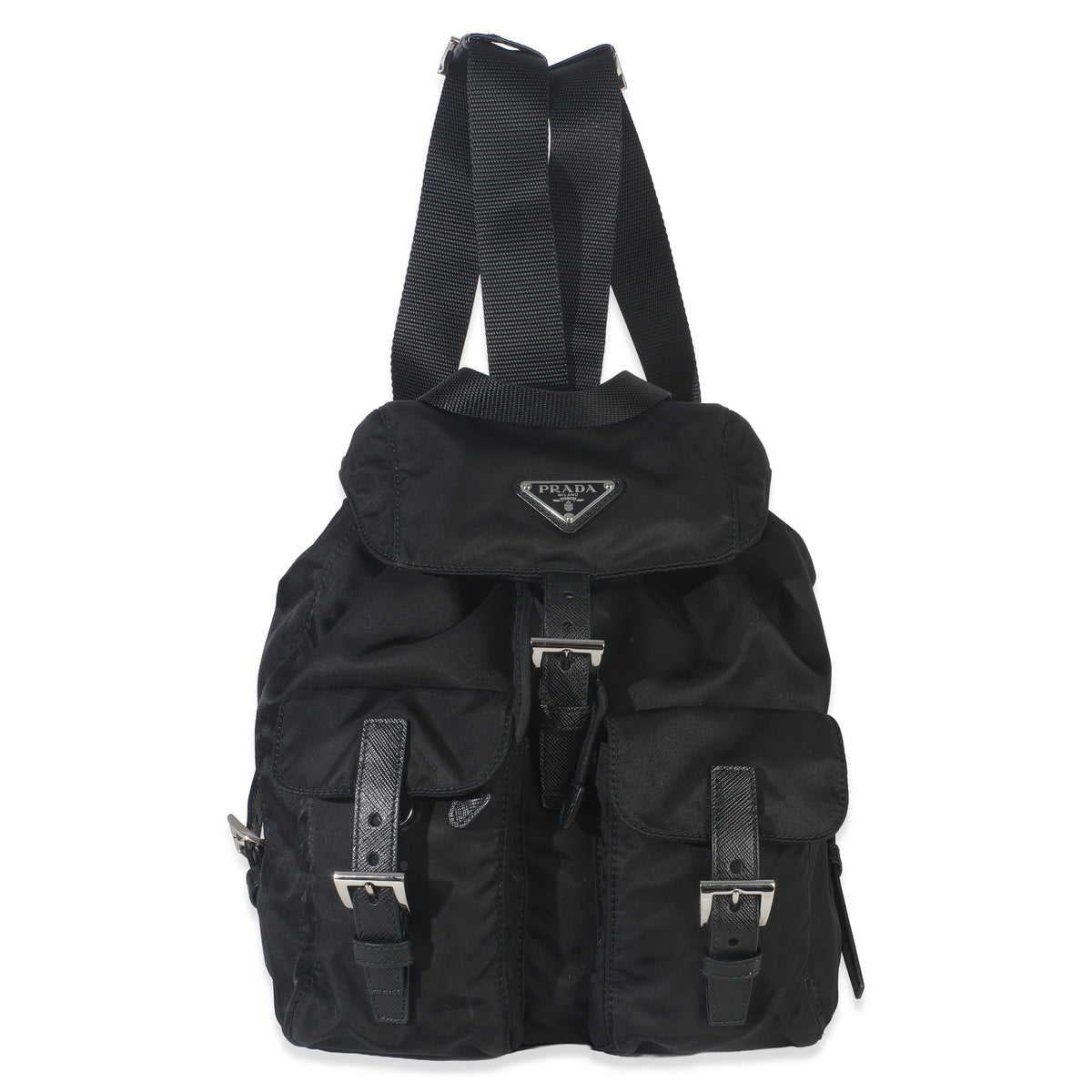 Prada Black Re Nylon Small Drawstring Backpack Handbag fv