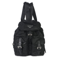 Prada Black Re Nylon Small Drawstring Backpack Handbag fv