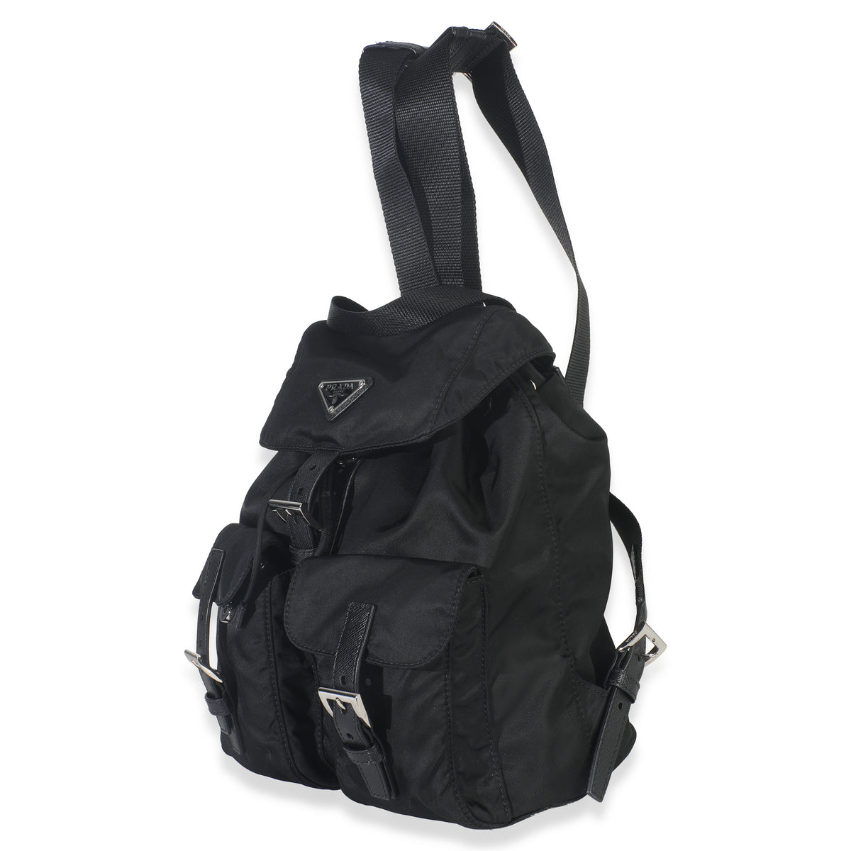 Prada Black Re Nylon Small Drawstring Backpack Handbag sv