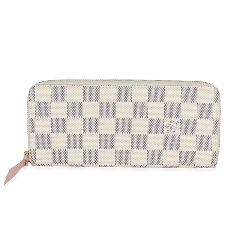 Rose Ballerine Damier Azur Canvas Clemence Wallet