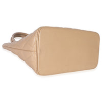 Chanel Beige Quilted Caviar Medallion Tote Handbag clasp
