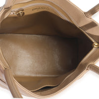 Beige Quilted Caviar Medallion Tote