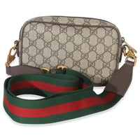 Beige GG Supreme Canvas Ophidia Mini Front Pocket Crossbody Bag