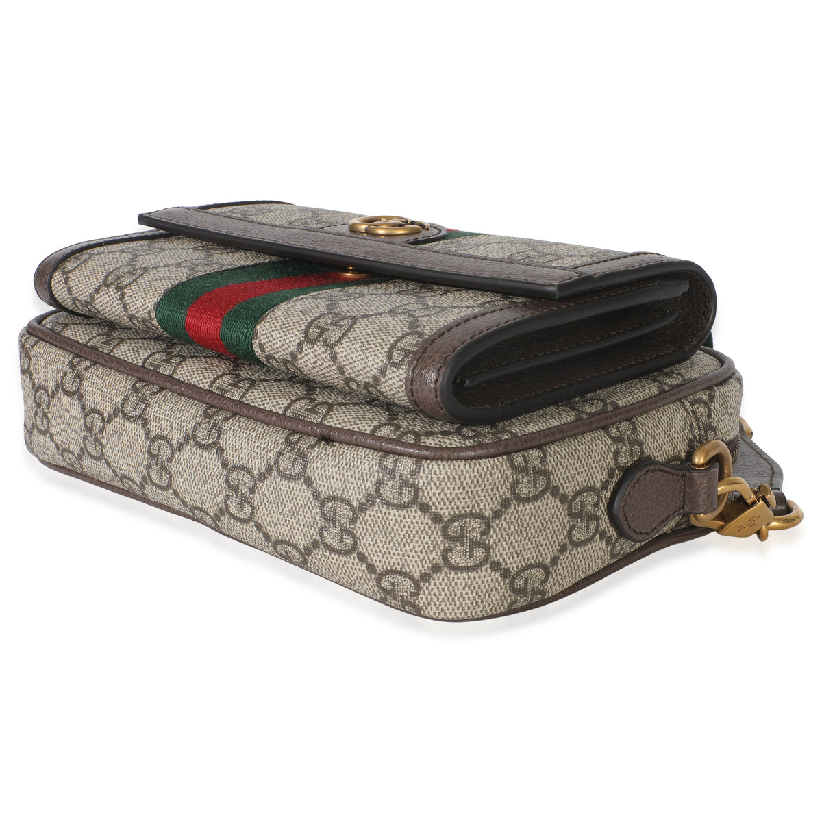 Beige GG Supreme Canvas Ophidia Mini Front Pocket Crossbody Bag