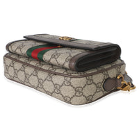 Beige GG Supreme Canvas Ophidia Mini Front Pocket Crossbody Bag