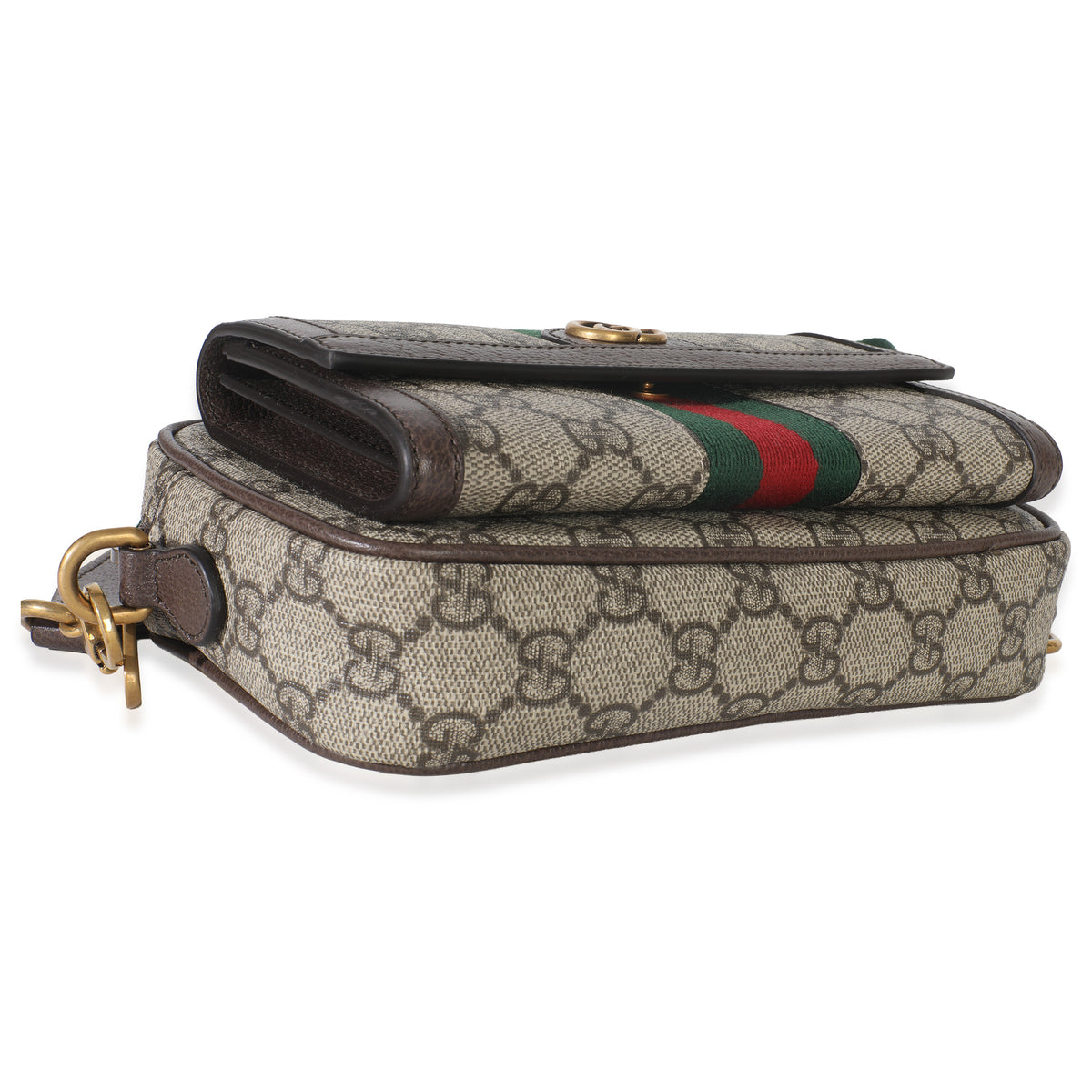 Beige GG Supreme Canvas Ophidia Mini Front Pocket Crossbody Bag