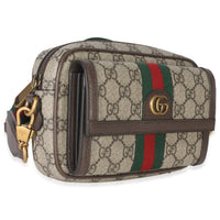 Beige GG Supreme Canvas Ophidia Mini Front Pocket Crossbody Bag
