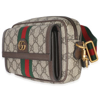 Beige GG Supreme Canvas Ophidia Mini Front Pocket Crossbody Bag