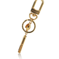 Gold Metal LV Facettes Bag Charm Key Holder
