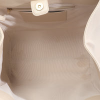 Beige Quilted Caviar Front Pocket CC Large Tote