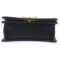 Chanel Black Quilted Velvet Strass Small Boy Bag Handbag stamp