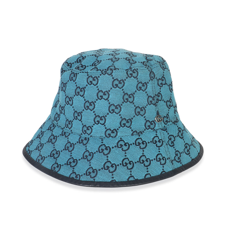 Blue GG Canvas Web Bucket Hat S