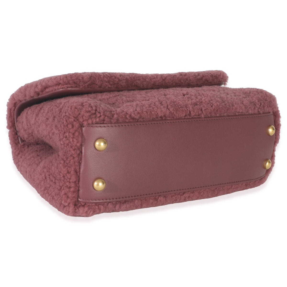 Chanel Pink Shearling Small Coco Top Handle Bag Handbag clasp