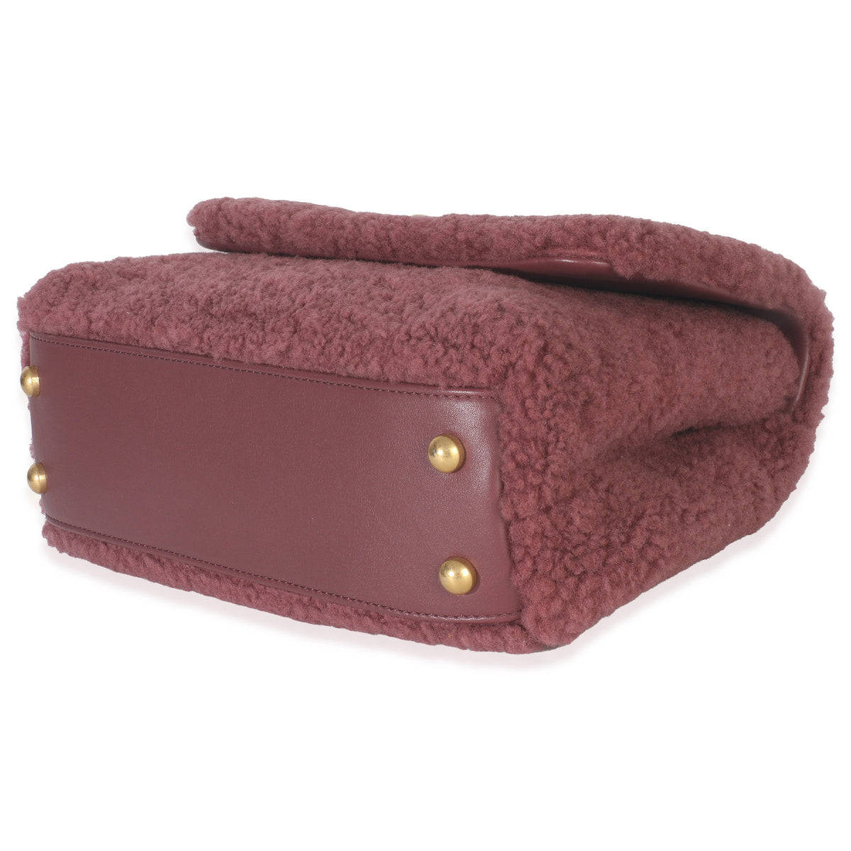 Pink Shearling Small Coco Top Handle Bag