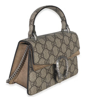 Gucci Beige GG Supreme Canvas Mini Dionysus Top Handle Bag Handbag pv