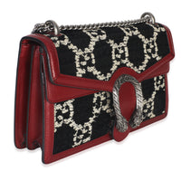 Gucci Black White Red Tweed GG Monogram Medium Dionysus Shoulder Bag Handbag pv