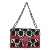 Black White Red Tweed GG Monogram Medium Dionysus Shoulder Bag
