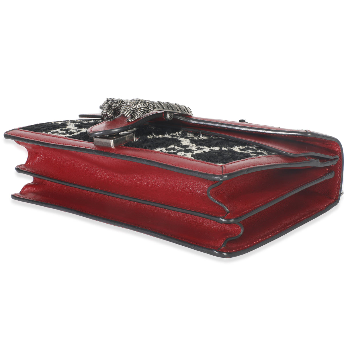 Black White Red Tweed GG Monogram Medium Dionysus Shoulder Bag