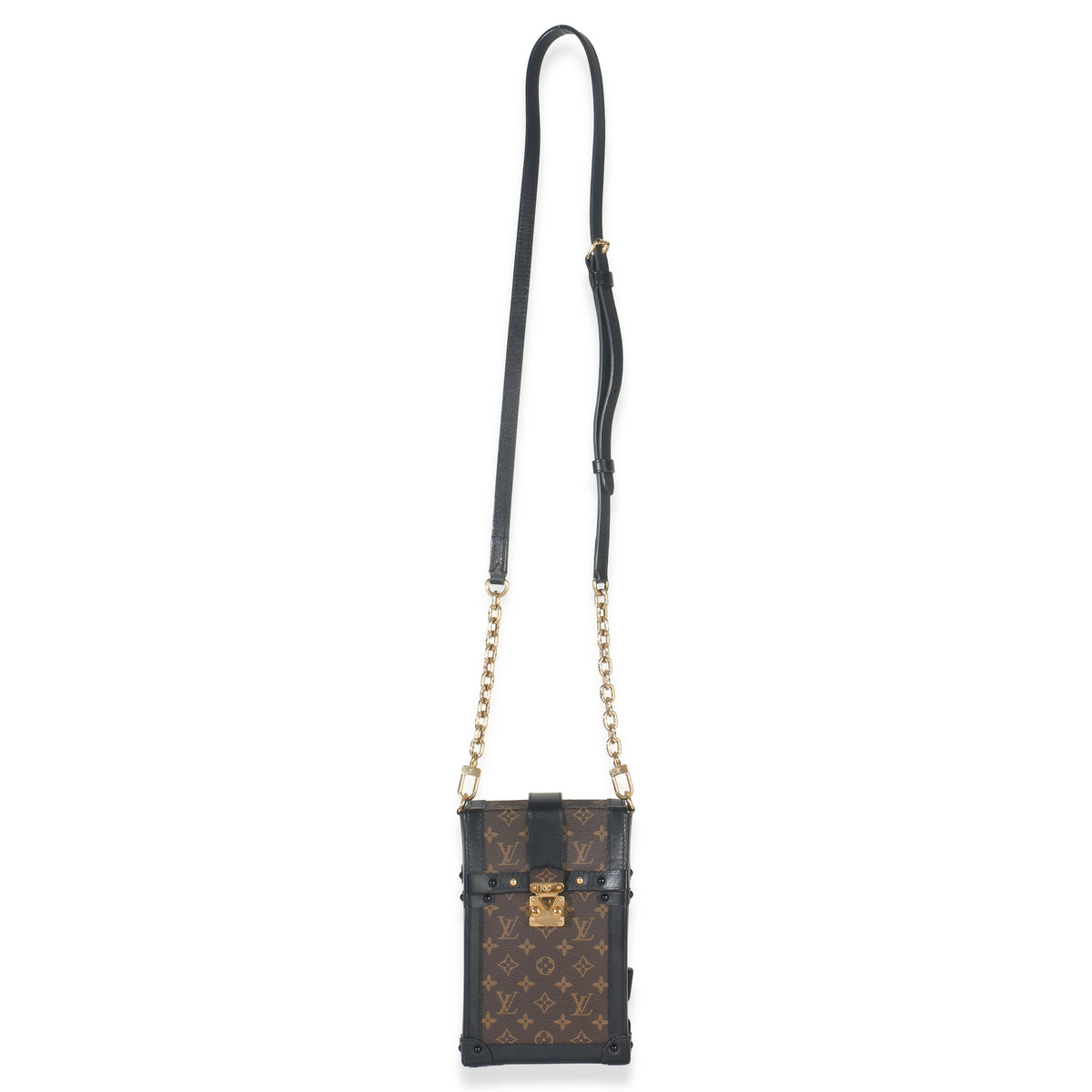 Louis Vuitton Black Monogram Canvas Verticale Trunk Pochette Handbag av