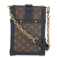 Louis Vuitton Black Monogram Canvas Verticale Trunk Pochette Handbag bv