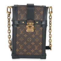 Louis Vuitton Black Monogram Canvas Verticale Trunk Pochette Handbag fv