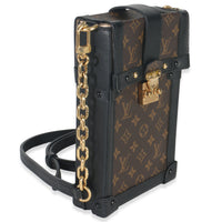 Louis Vuitton Black Monogram Canvas Verticale Trunk Pochette Handbag pv