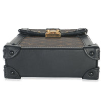 Louis Vuitton Black Monogram Canvas Verticale Trunk Pochette Handbag stamp
