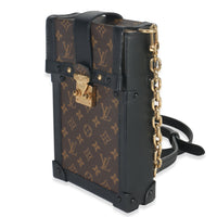 Louis Vuitton Black Monogram Canvas Verticale Trunk Pochette Handbag sv
