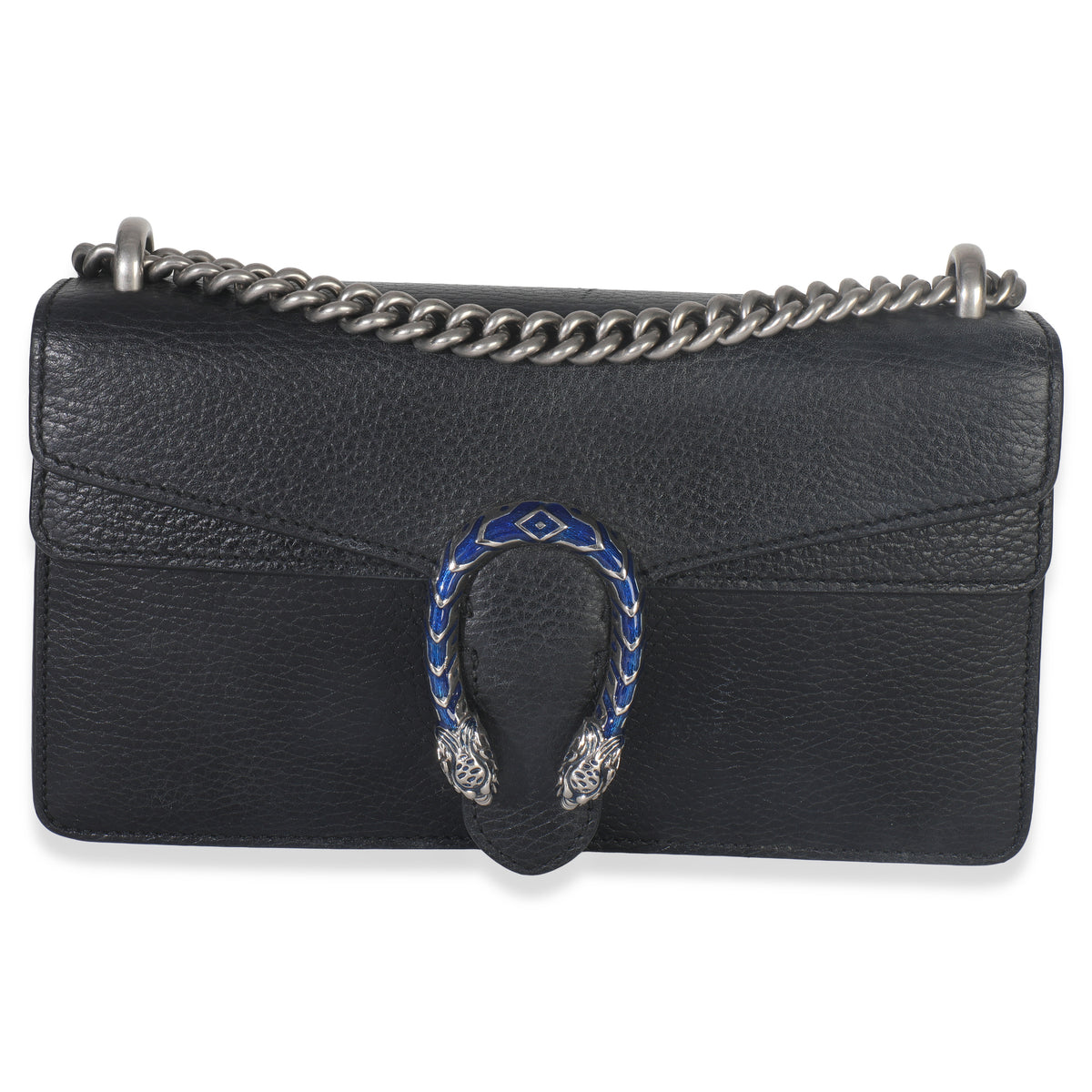 Gucci Black Pebbled Calfskin Small Dionysus Shoulder Bag Handbag fv