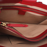 Red Guccissima Signature Padlock Double Handle Tote