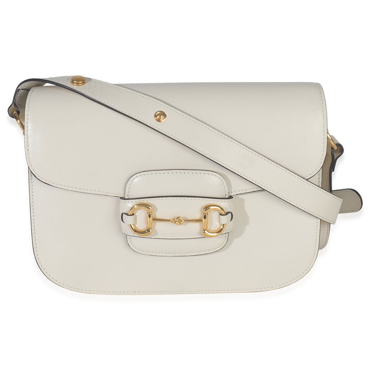 Gucci Mystic White Azalea Calfskin Horsebit Small 1955 Shoulder Bag Handbag fv