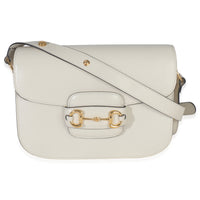 Gucci Mystic White Azalea Calfskin Horsebit Small 1955 Shoulder Bag Handbag fv