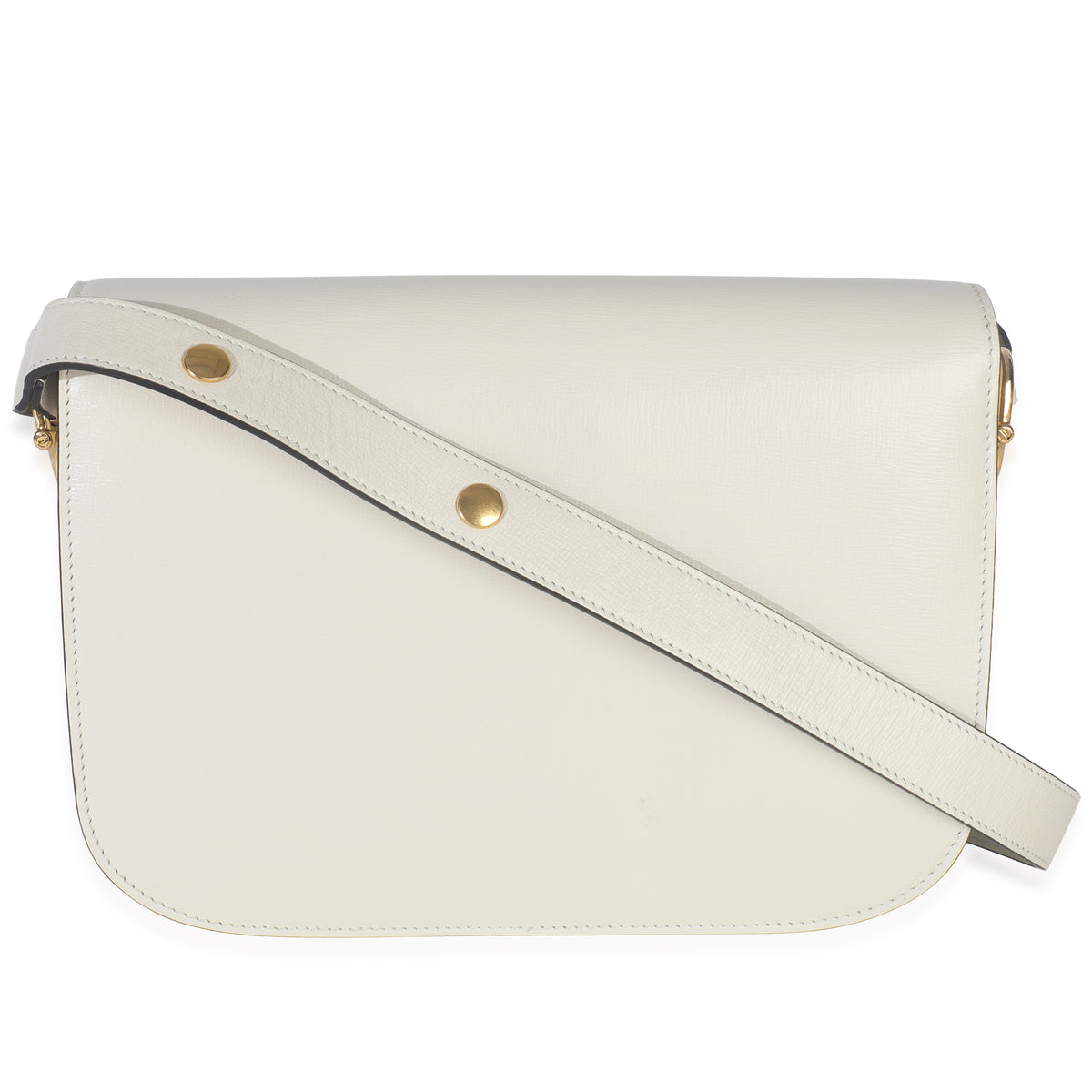 Gucci Mystic White Azalea Calfskin Horsebit Small 1955 Shoulder Bag Handbag stamp
