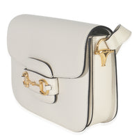 Gucci Mystic White Azalea Calfskin Horsebit Small 1955 Shoulder Bag Handbag sv