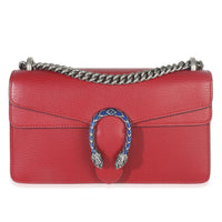 Gucci Red Pebbled Calfskin Small Dionysus Shoulder Bag Handbag fv