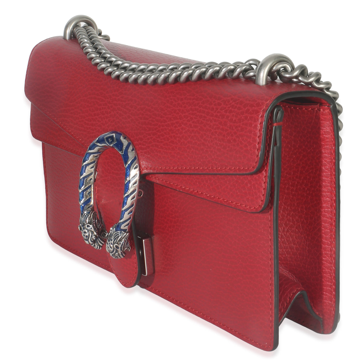 Gucci Red Pebbled Calfskin Small Dionysus Shoulder Bag Handbag sv