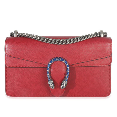 Red Pebbled Calfskin Small Dionysus Shoulder Bag