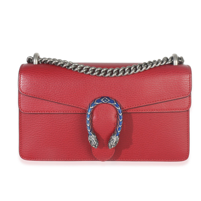 Red Pebbled Calfskin Small Dionysus Shoulder Bag