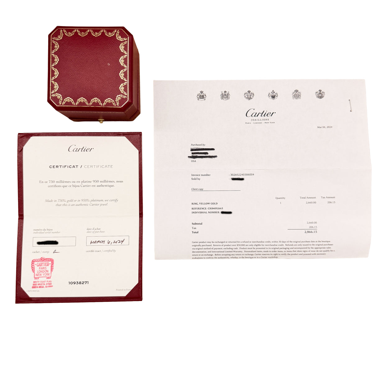 Cartier Yellow Gold  Juste Un Clou Ring box