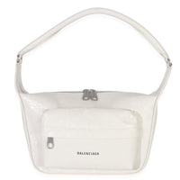 White Distressed Calfskin Medium Raver Shoulder Bag