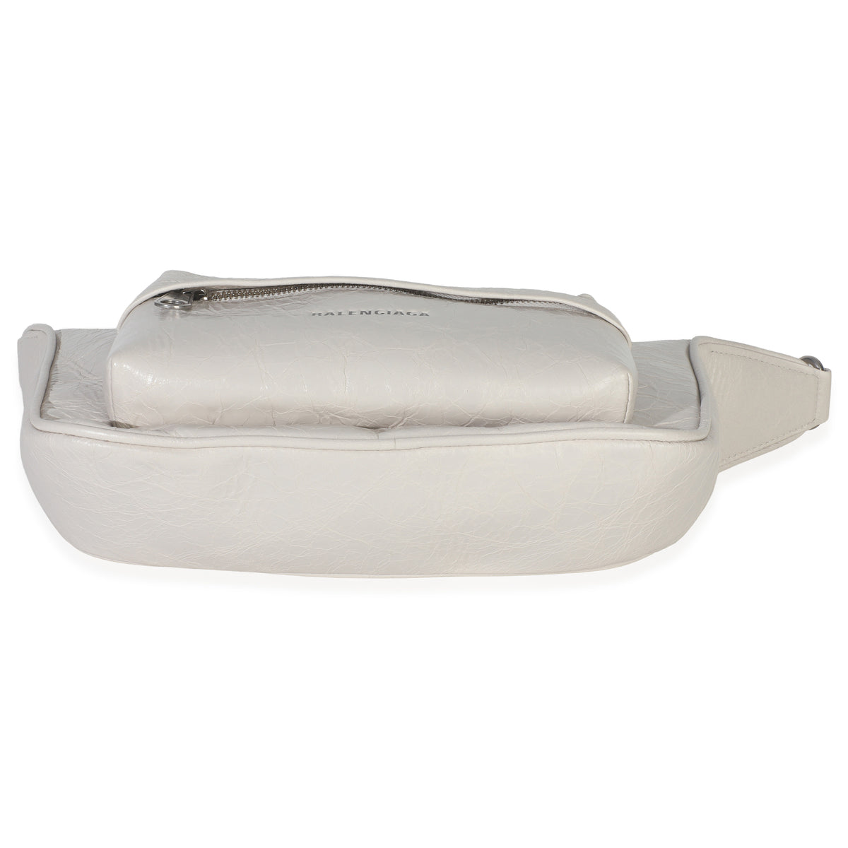 White Distressed Calfskin Medium Raver Shoulder Bag