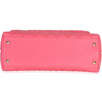 Chanel Pink Quilted Caviar Medium Coco Top Handle Flap Bag Handbag stamp