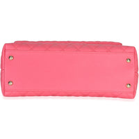 Pink Quilted Caviar Medium Coco Top Handle Flap Handbag