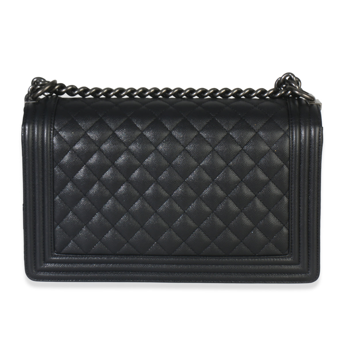Chanel Black Quilted Caviar Large Boy Handbag Handbag bv