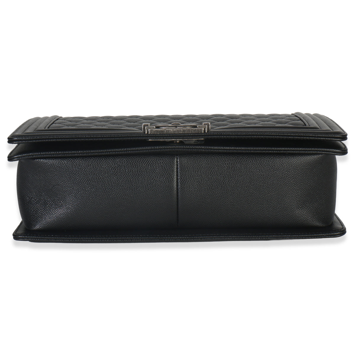 Chanel Black Quilted Caviar Large Boy Handbag Handbag stamp