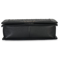 Chanel Black Quilted Caviar Large Boy Handbag Handbag stamp