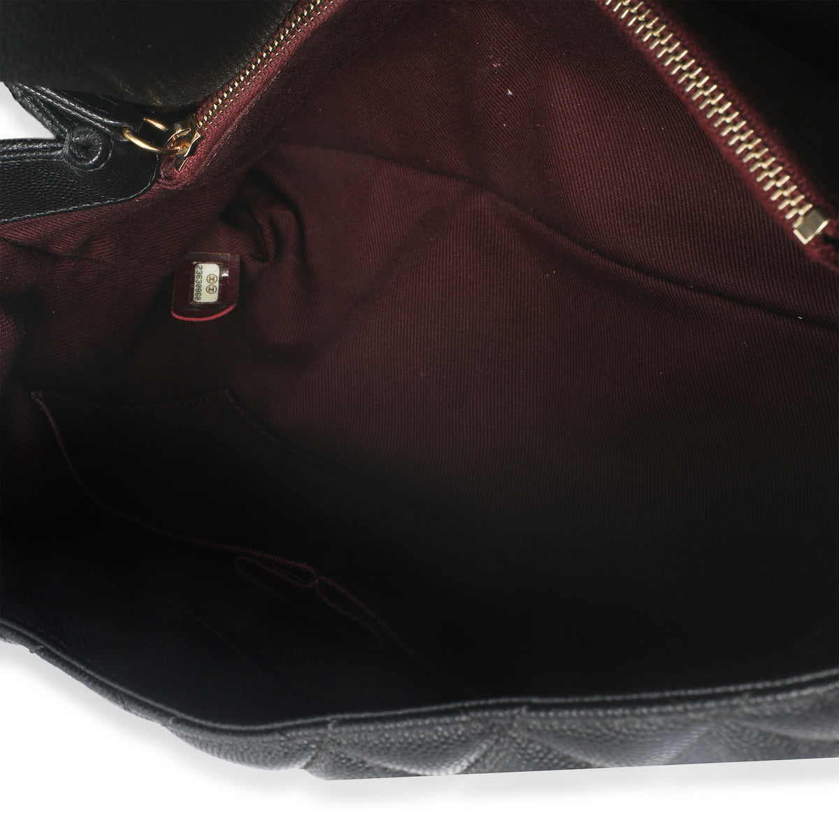 Black Quilted Caviar Medium Top Handle Bag